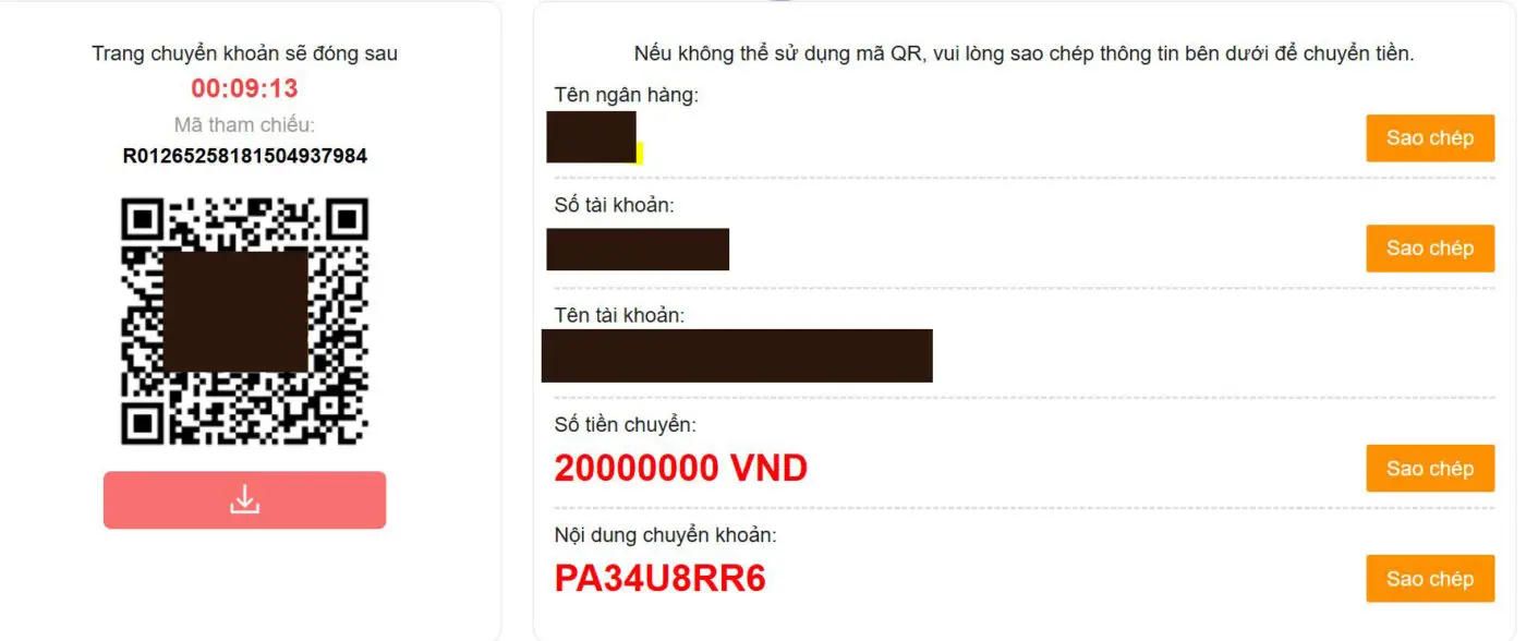 Hoàn thành nạp tiền qh88 hình thức nạp tiền online