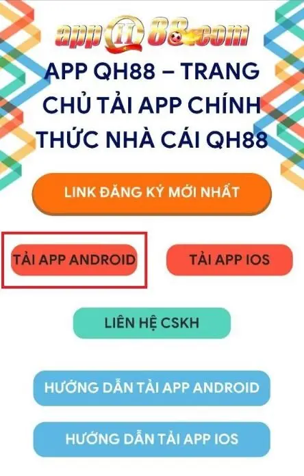 Bước 1 tải app qh88 cho android