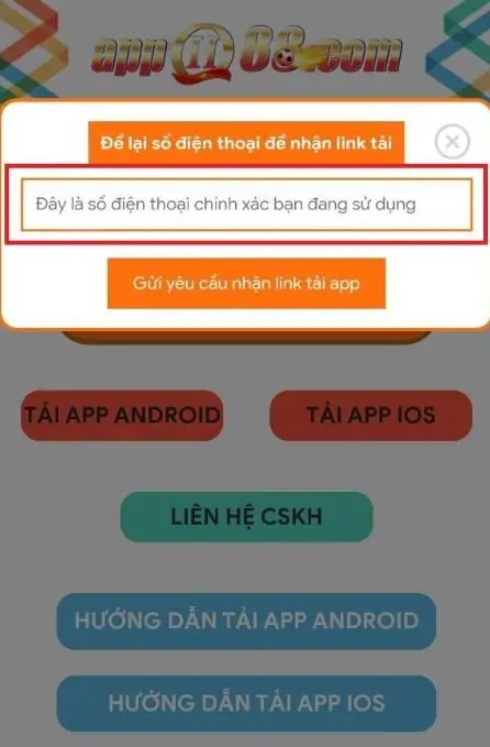 Bước 2 tải app qh88 cho android