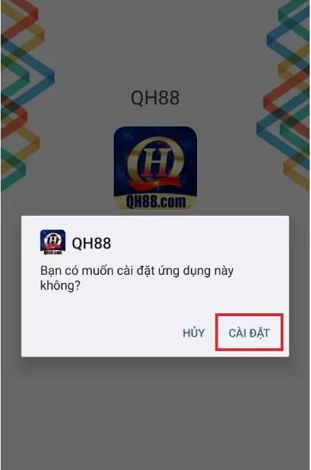 Bước 4 tải app qh88 cho android