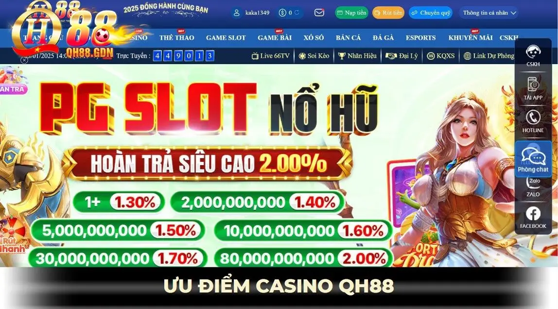 Ưu điểm casino qh88