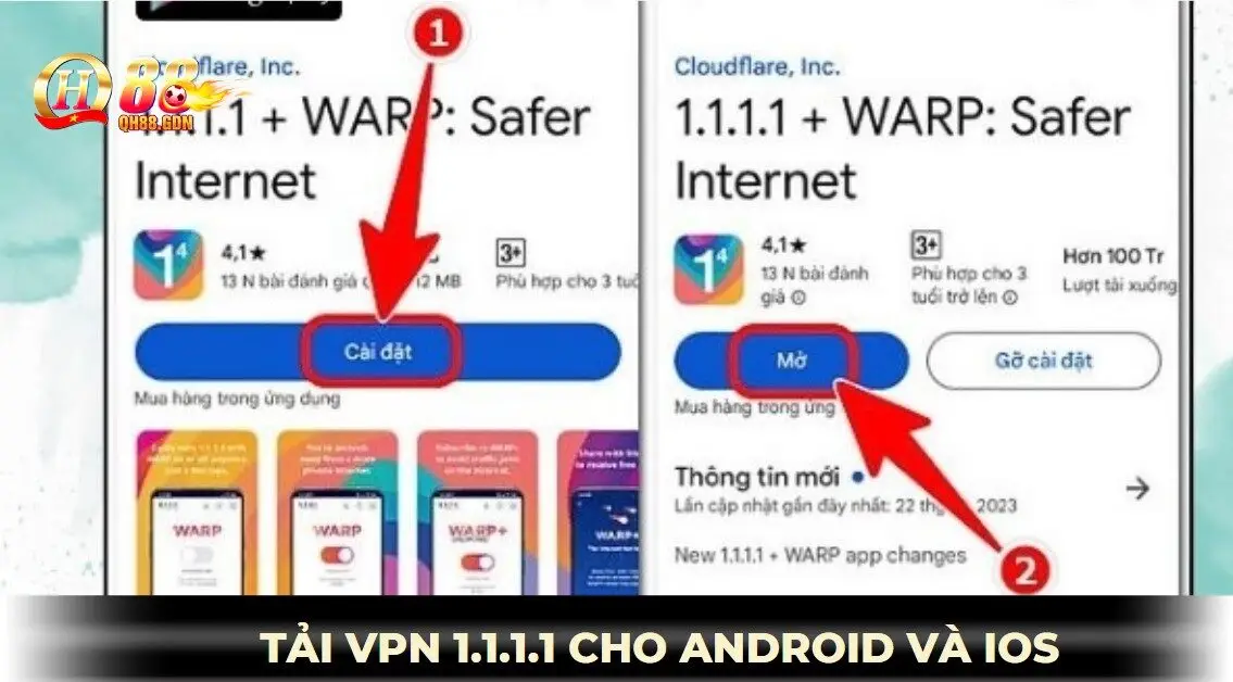 tải vpn 1.1.1.1 cho android và ios